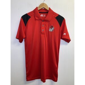 UGA Georgia Bulldogs‎ Russell Athletic Polo Shirt Men's Size S Red Dog Logo